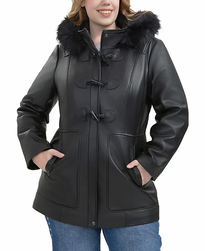 Bgsd Plus Flora Leather Toggle Coat