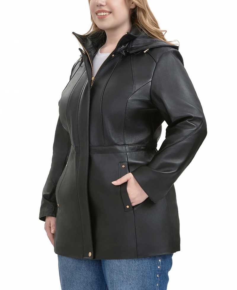 Bgsd Plus Elena Leather Parka Coat