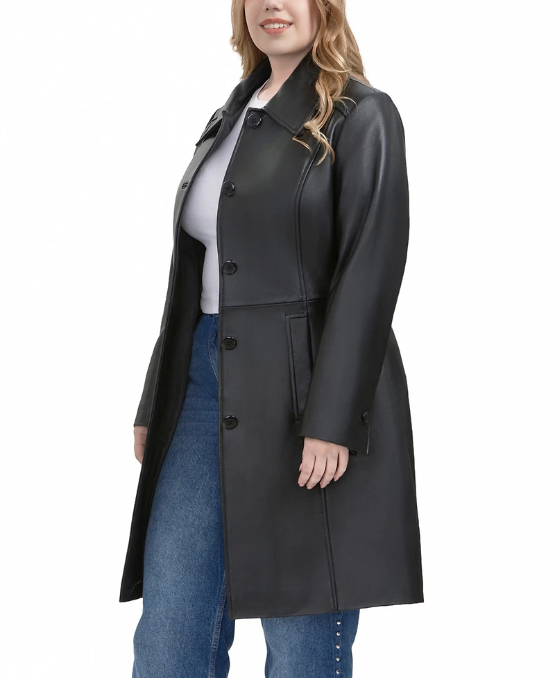 Bgsd Plus Maisy Leather Long Coat
