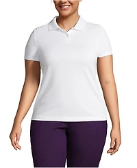 Lands' End Women's Plus Short Sleeve Basic Mesh Polo Shirt