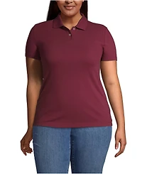 Lands' End Women's Plus Short Sleeve Basic Mesh Polo Shirt