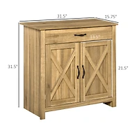Homcom 32" Modern Farm Style Sideboard Storage Buffet Server Cabinet Organizer
