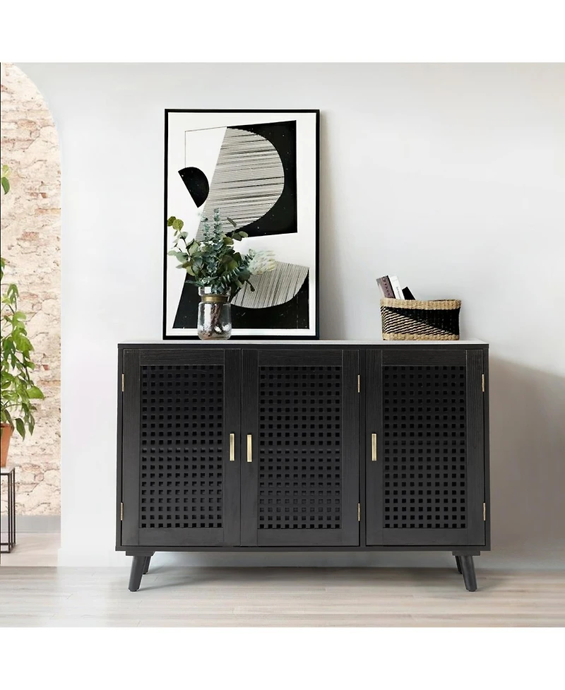 Hulala Home Gius Contemporary Accent Cabine with Beech Wood Doors