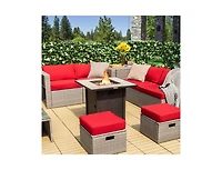 Slickblue 30 Inch Square Propane Gas Fire Pit Table Ceramic Tabletop