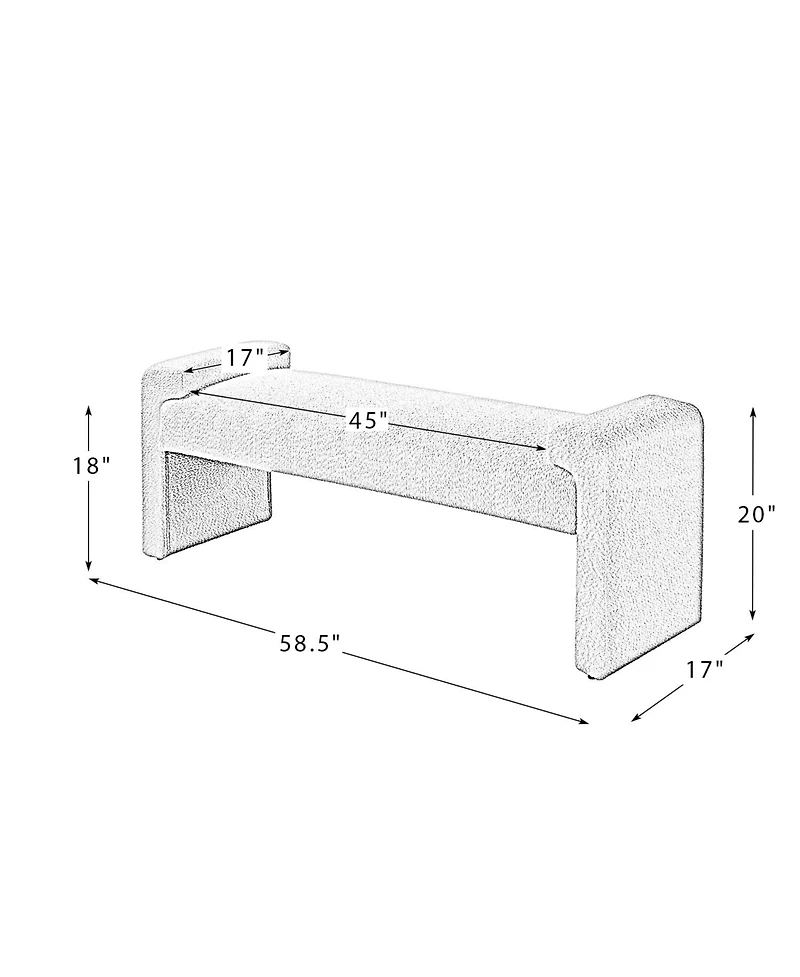 Hulala Home Modern Roland Upholstered Bench