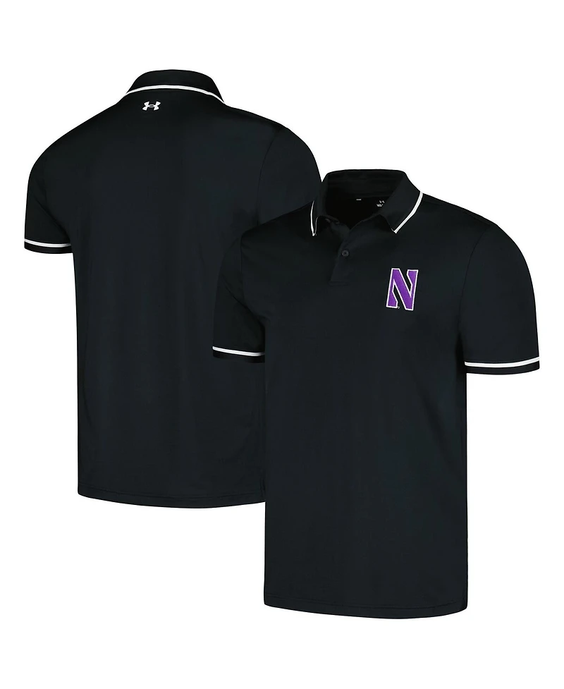 Under Armour Men's Black Northwestern Wildcats T2 Tipped Performance Polo