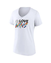 Fanatics Women's White Kansas City Chiefs Love Wins V-Neck T-Shirt