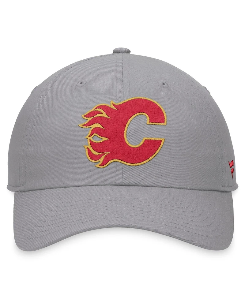 Fanatics Men's Gray Calgary Flames Extra Time Adjustable Hat