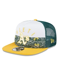 New Era Men's White/Gold Oakland Athletics Team Foam Front A-Frame Trucker 9FIFTY Snapback Hat