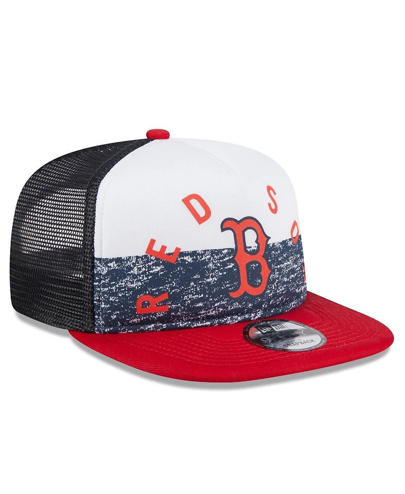 New Era Men's White/Red Boston Red Sox Team Foam Front A-Frame Trucker 9FIFTY Snapback Hat