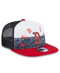 New Era Men's White/Red Boston Red Sox Team Foam Front A-Frame Trucker 9FIFTY Snapback Hat