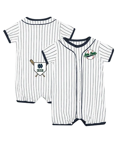Colosseum Baby White Notre Dame Fighting Irish Pinstripe Dusty Romper