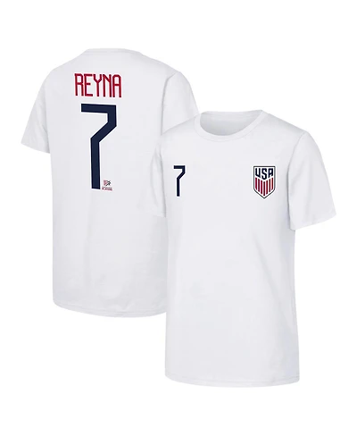 Outerstuff Big Boys and Girls Giovanni Reyna White Usmnt Name Number T-Shirt