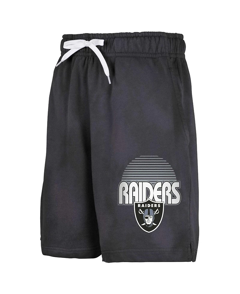 Outerstuff Big Boys and Girls Black Las Vegas Raiders Beach Bum Sun-Bleached French Terry Shorts