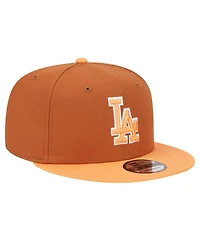 New Era Men's Brown Los Angeles Dodgers Spring Color Two-Tone 9FIFTY Snapback Hat