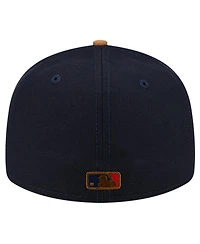 New Era Men's Navy Boston Red Sox Team Suede Visor Low Profile 59FIFTY Fitted Hat