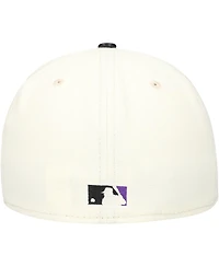New Era Men's Cream Tampa Bay Rays Game Night Leather Visor 59FIFTY Fitted Hat