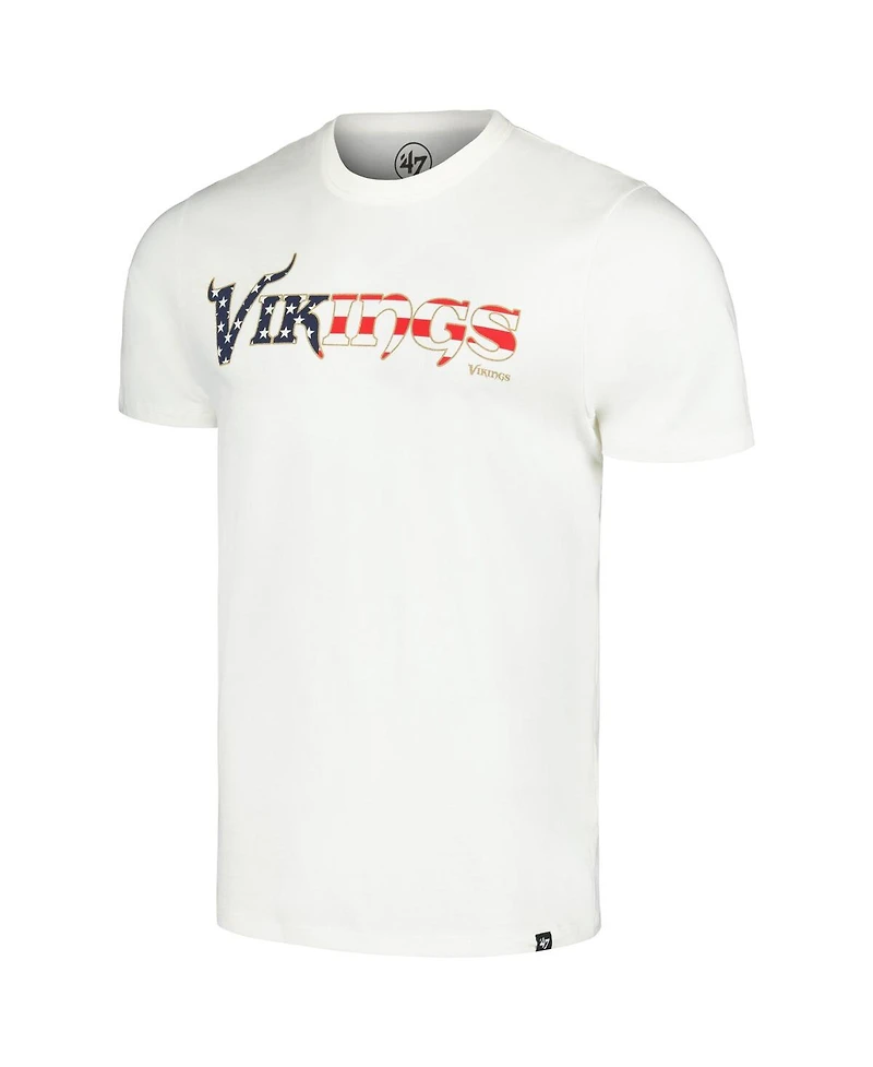 '47 Brand Men's White Minnesota Vikings Flag Script Franklin T-Shirt
