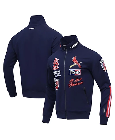 Pro Standard Men's Navy St. Louis Cardinals Fast Lane Full-Zip Track Jacket