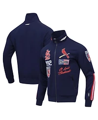 Pro Standard Men's Navy St. Louis Cardinals Fast Lane Full-Zip Track Jacket