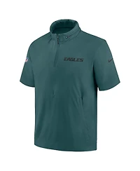 Nike Men's Midnight Green Philadelphia Eagles 2024 Sideline Coach Short Sleeve Half-Zip Hoodie Jacket