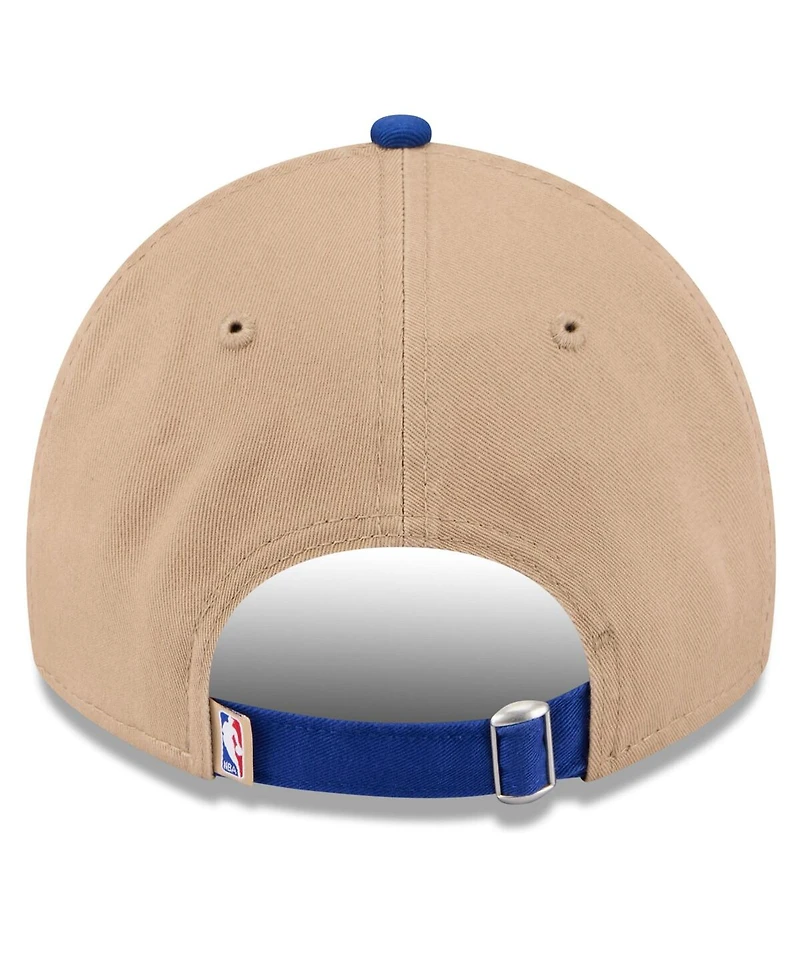 New Era Men's Tan/Royal Golden State Warriors 2024 Nba Draft 9TWENTY Adjustable Hat