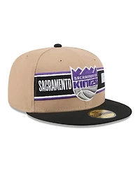 New Era Men's Tan/Black Sacramento Kings 2024 Nba Draft 59FIFTY Fitted Hat