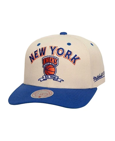 Mitchell & Ness Men's Cream/Blue New York Knicks 2x Nba Champions Soul Legacy Defined Snapback Hat