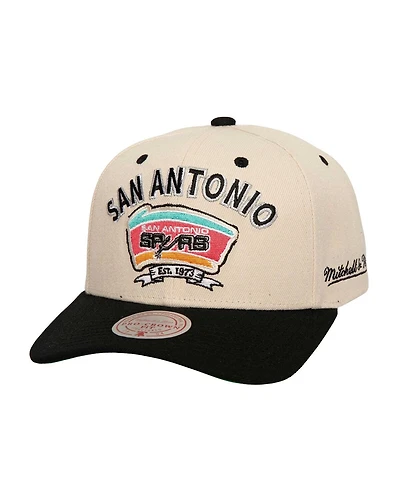 Mitchell & Ness Men's Cream/Black San Antonio Spurs 5x Nba Champions Soul Legacy Defined Snapback Hat