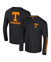 Colosseum Men's Black Tennessee Volunteers Logo Lockup 3-Hit Active Blend Long Sleeve T-Shirt