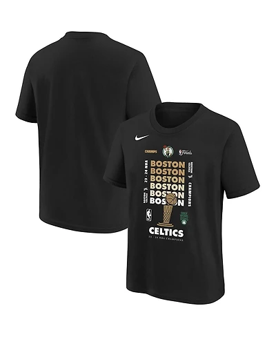 Nike Big Boys and Girls Black Boston Celtics 2024 Nba Finals Champions Expressive T-Shirt