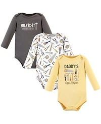 Hudson Baby Baby Boys Cotton Long Sleeve Bodysuit 3pk