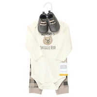 Hudson Baby Boys or Girls Versatile 3-Piece Collection Long Sleeve Bodysuit, Pants, and Booties