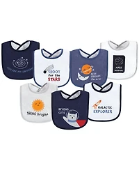 Hudson Baby Boys Seven-Piece Absorbent Fiber Bib Set