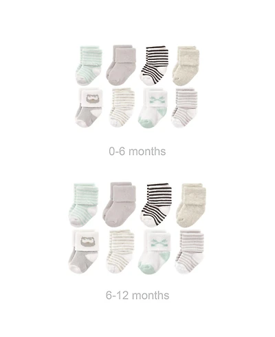 Luvable Friends Baby Boys Unisex Grow with Me Cotton Terry Socks