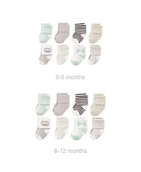 Luvable Friends Baby Boys Unisex Grow with Me Cotton Terry Socks
