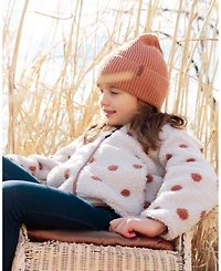 Deux par Kids Unisex Mid-Season Knit Hat Brown Pink - Toddler|Child