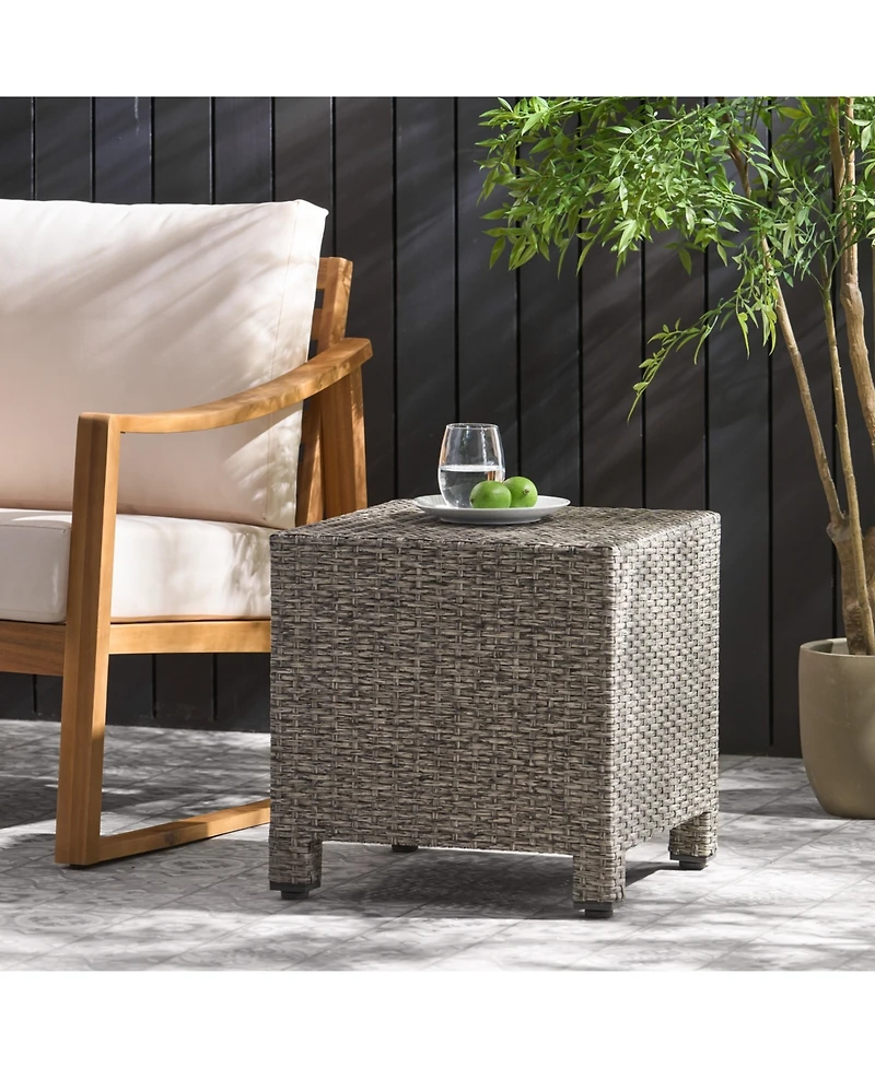 Streamdale Polyethylene Rattan Cube Side Table Durable, Versatile, No Assembly