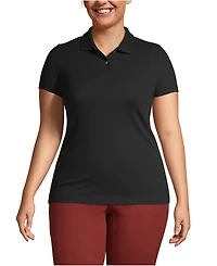 Lands' End Plus Short Sleeve Basic Mesh Polo Shirt