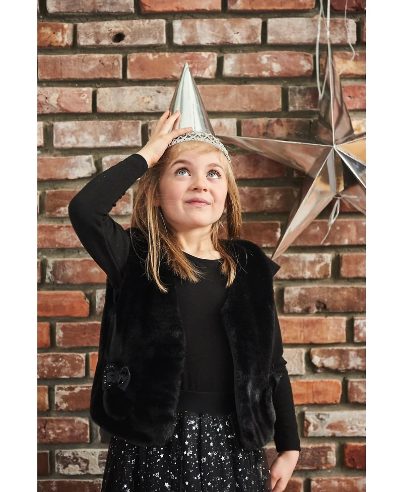 Deux par Toddler Girls Faux Fur Vest Black - Toddler|Child
