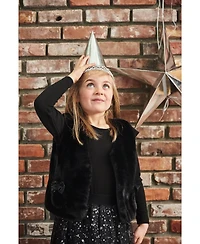 Deux par Toddler Girls Faux Fur Vest Black - Toddler|Child