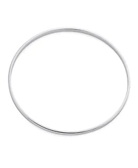 Bling Jewelry Plain Simple Flat Edge Layering Stacking Strong 3MM Shinny Sterling Silver Bangle Bracelet