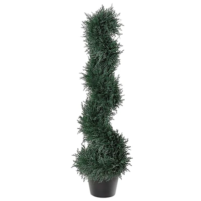 Outsunny 3FT Topiary Artificial Faux Cedar Tree Plant w Nursery Pot