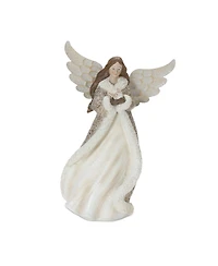 Slickblue Winter Angel Figurine With Bird Accent (Set of 2)