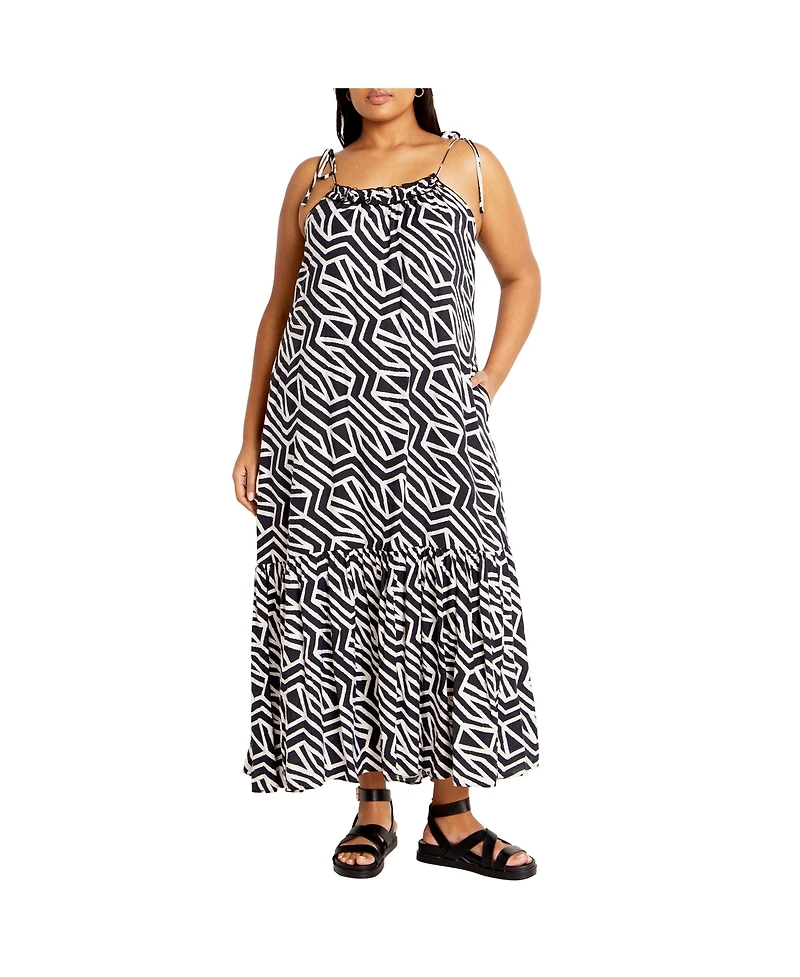 City Chic Plus Erica Print Maxi Dress