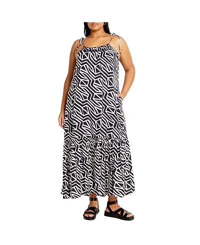 City Chic Plus Erica Print Maxi Dress