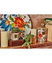 Mackenzie-Childs White Flower Market Medium Canister