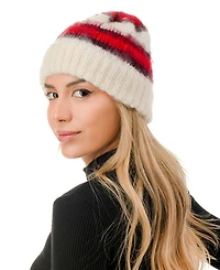 Marcus Adler Stripe Fuzzy Hair Beanie