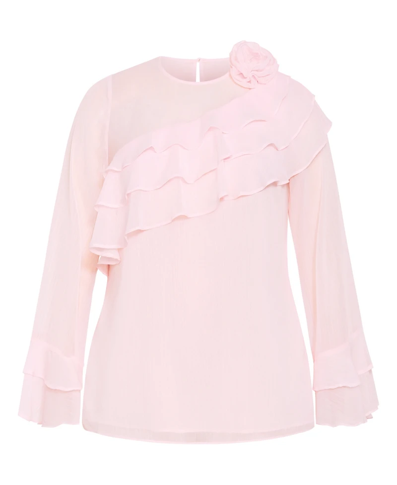 City Chic Plus Rosa Corsage Top