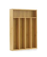 JoyJolt 5 Compartment Bamboo Drawer Organizer